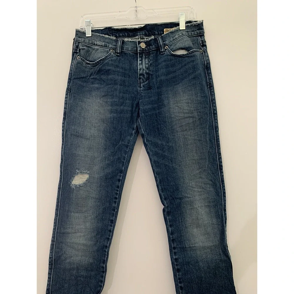 NWT Ksubi Super Skinny Ankle Zip Roadie Blue Distressed Jeans size 30